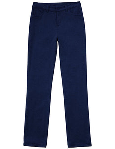 (51142AZ) Girls Navy Ponte Knit Tapered Leg Pant