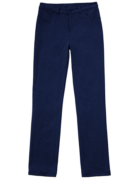 (51142AZ) Girls Navy Ponte Knit Tapered Leg Pant