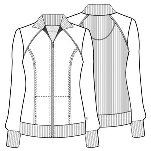 (2391) Infinity Zip Front Jacket In Black - Average Sizes XXS-XL