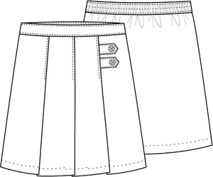 (55120) Preschool Girls Stretch Pleated Tab Scooter (Size 2T-4T)