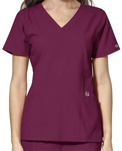(6155) W123 Stylized V Neck Top